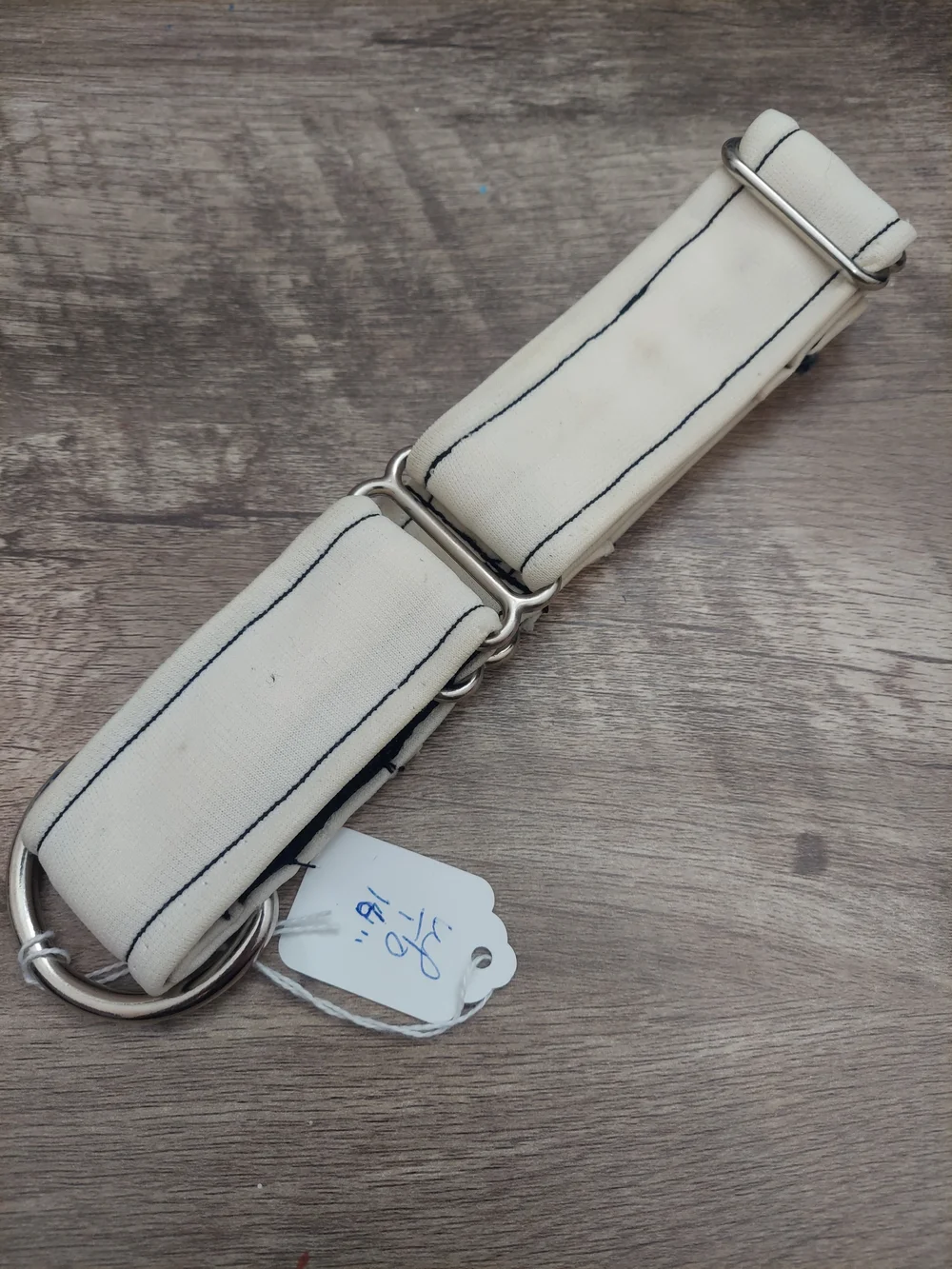 Cream Canvas Belt with Embroidered Rose